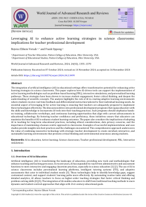 利用人工智能增强科学课堂中的主动学习策略：对教师专业发展的启示